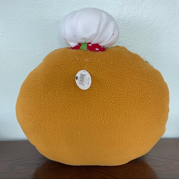 Beautiful Gingerbread round pillow Christmas Ornament - Picture 3 of 9